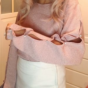 NVGARD Pink sparkly long sleeve sweater size M
